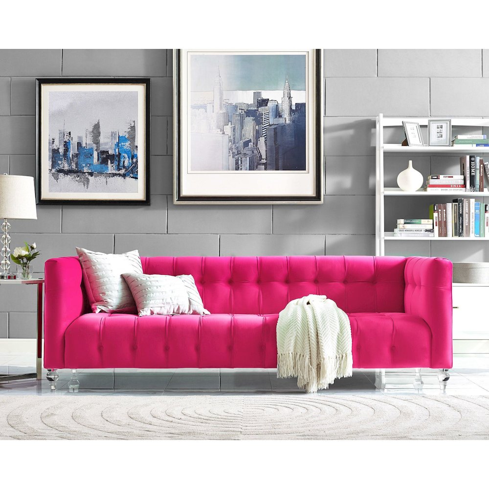 Bea Pink Velvet Sofa