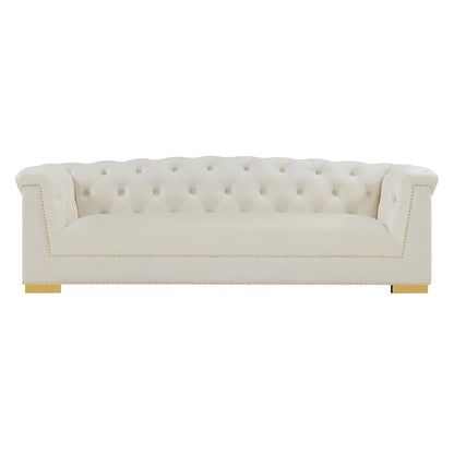 Farah Cream Velvet Sofa
