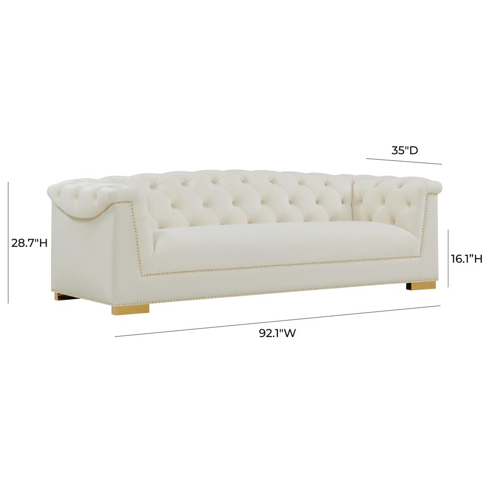 Farah Cream Velvet Sofa