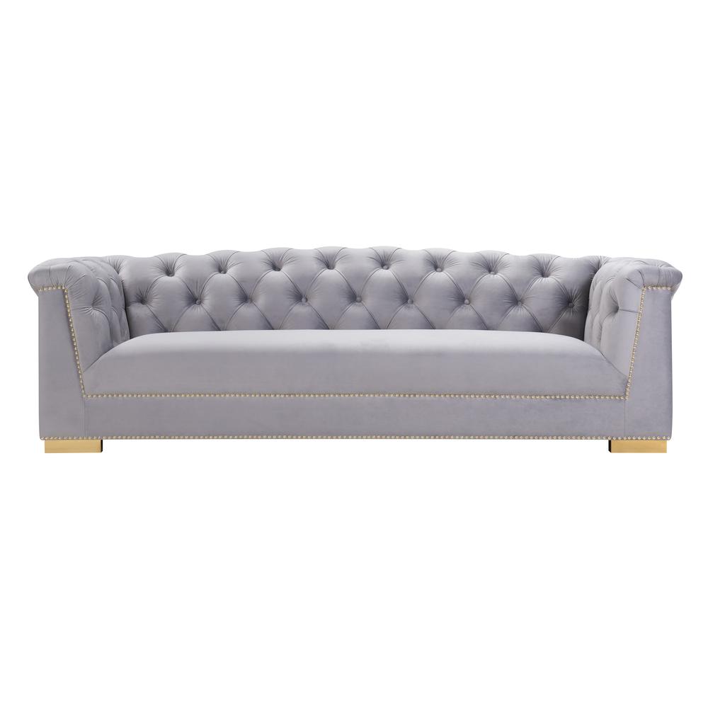 Farah Grey Velvet Sofa
