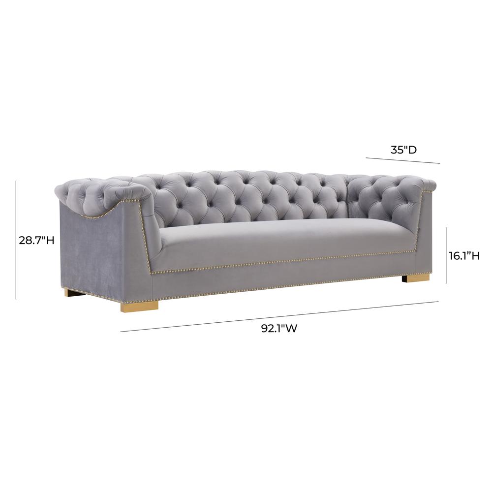 Farah Grey Velvet Sofa