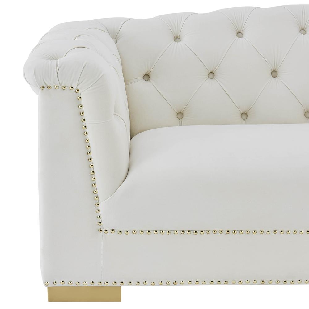 Farah Cream Velvet Loveseat