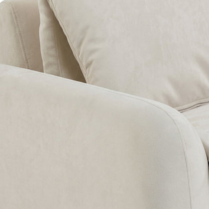 Starlight Canyon Home Velvet Lounge Chair with S-Spring and Pillow, Cream