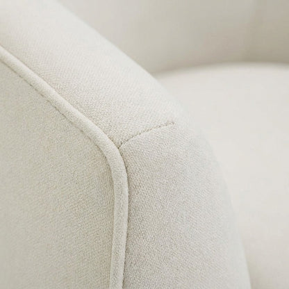 Jordan Velvet Swivel Accent Chair with Fiber-Wrapped Foam Cushion Seat, Cream