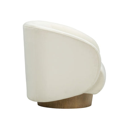 Presley Cream Velvet Swivel Accent Chair