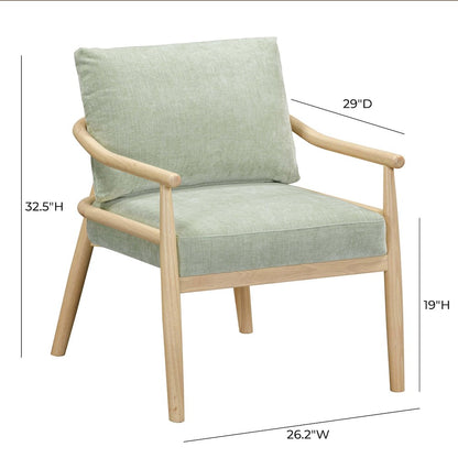 Dixie Mint Green Chenille Velvet Accent Chair