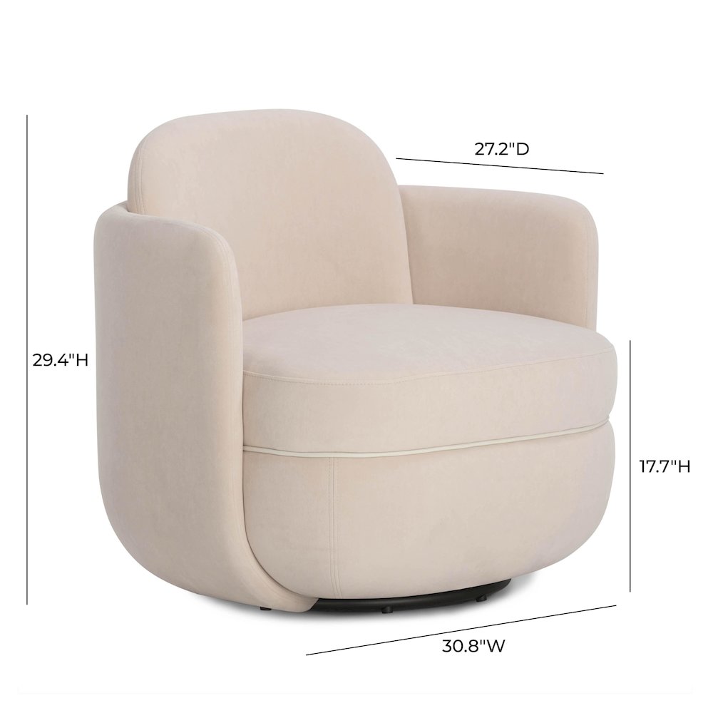 Wolfie Light Blush Velvet Swivel Chair