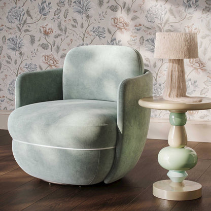 Wolfie Mint Green Velvet Swivel Chair