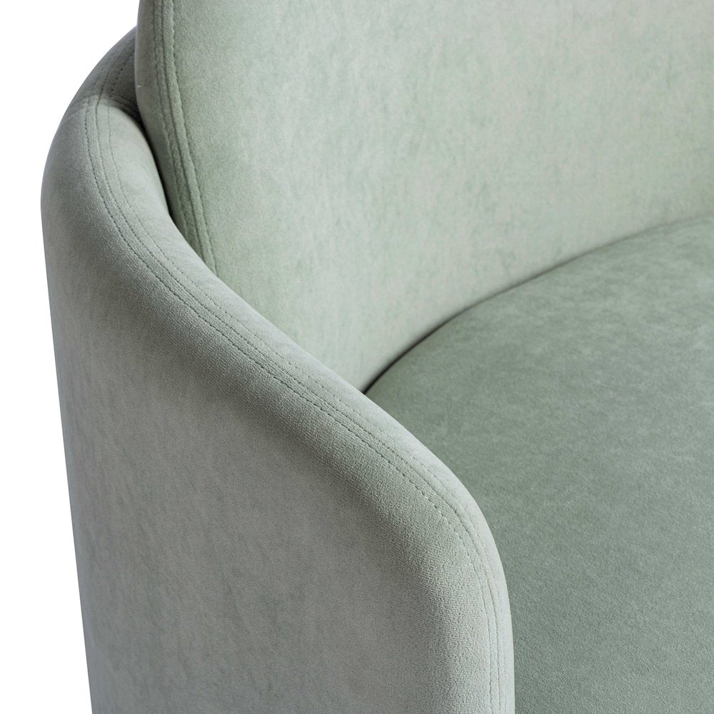 Wolfie Mint Green Velvet Swivel Chair