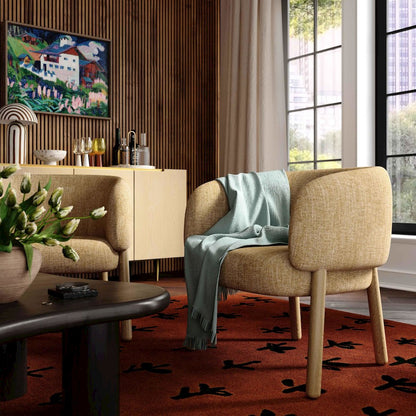 Foxy Honey Performance Textured Fabric Accent Chair