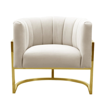 Magnolia Spotted Cream Chair with Gold