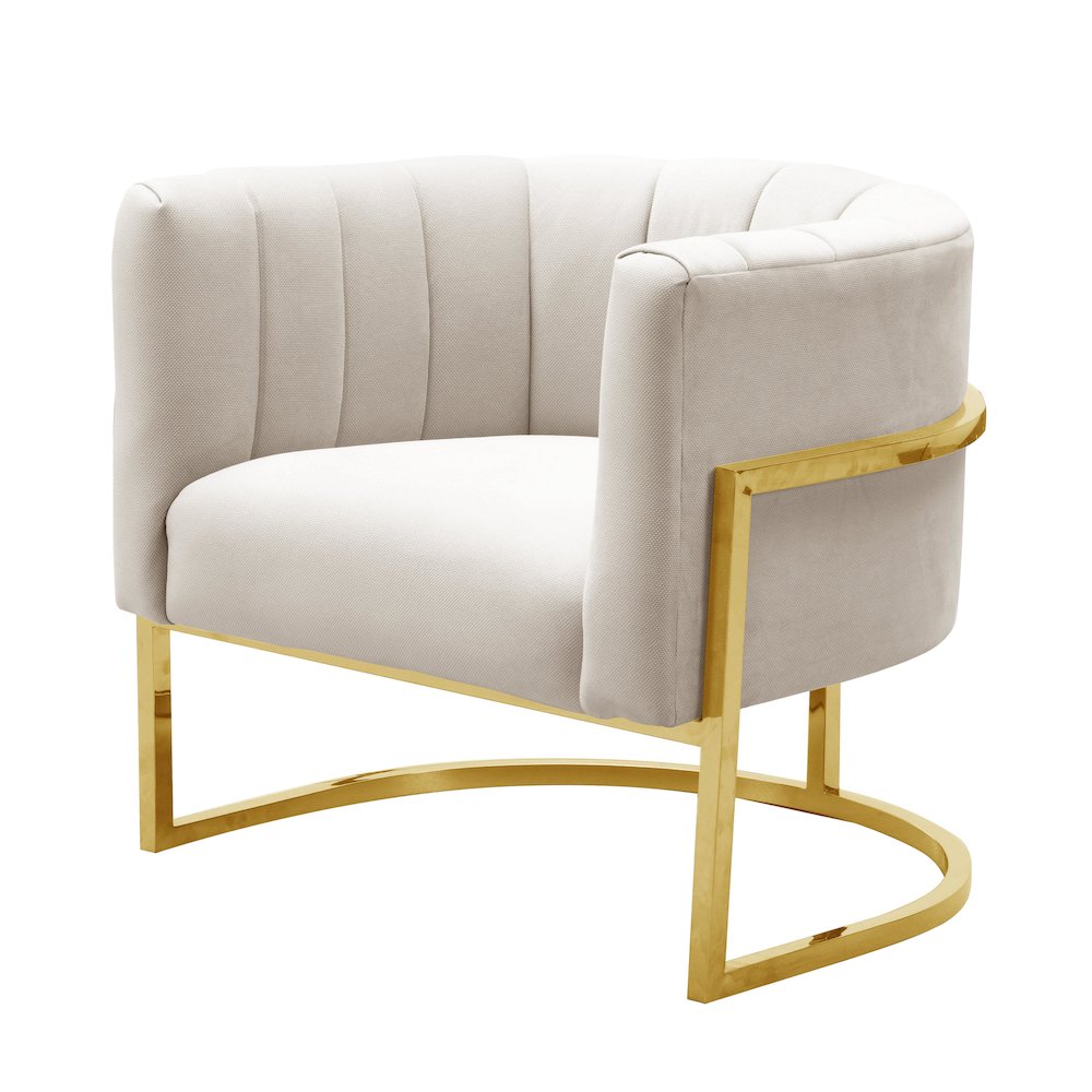 Magnolia Spotted Cream Chair with Gold