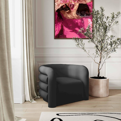 Curves Black Velvet Lounge Chair