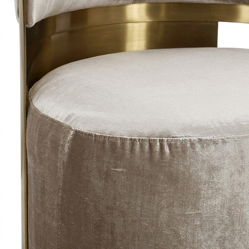 Velvet Armchair, Upholstered Modern Accent Chair, Champagne