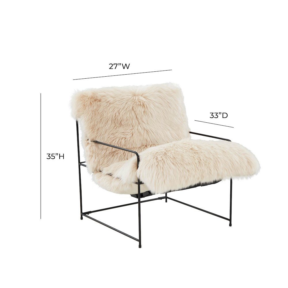 Kimi Natural Genuine Sheepskin Chair