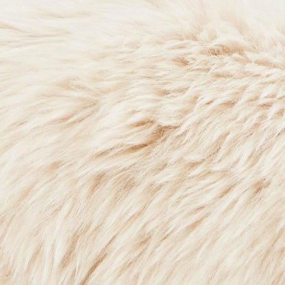 Beige Sheepskin Arm Chair With Black Iron Frame For Living Room Comfort