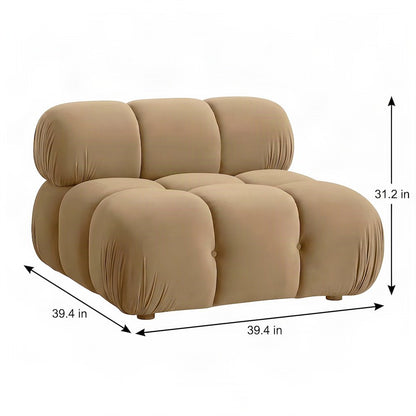 Starlight Canyon Home Velvet Modular Armless Lounge Chair, Cafe Au Lait