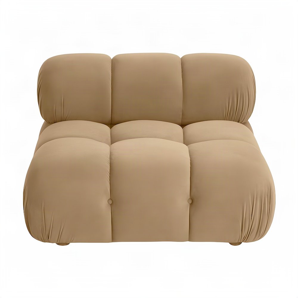 Starlight Canyon Home Velvet Modular Armless Lounge Chair, Cafe Au Lait