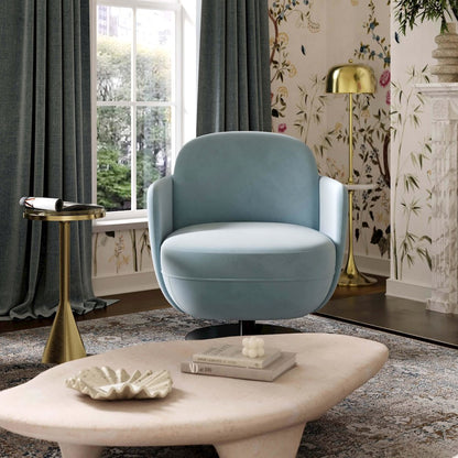Solange Blue Shadow Velvet Swivel Chair