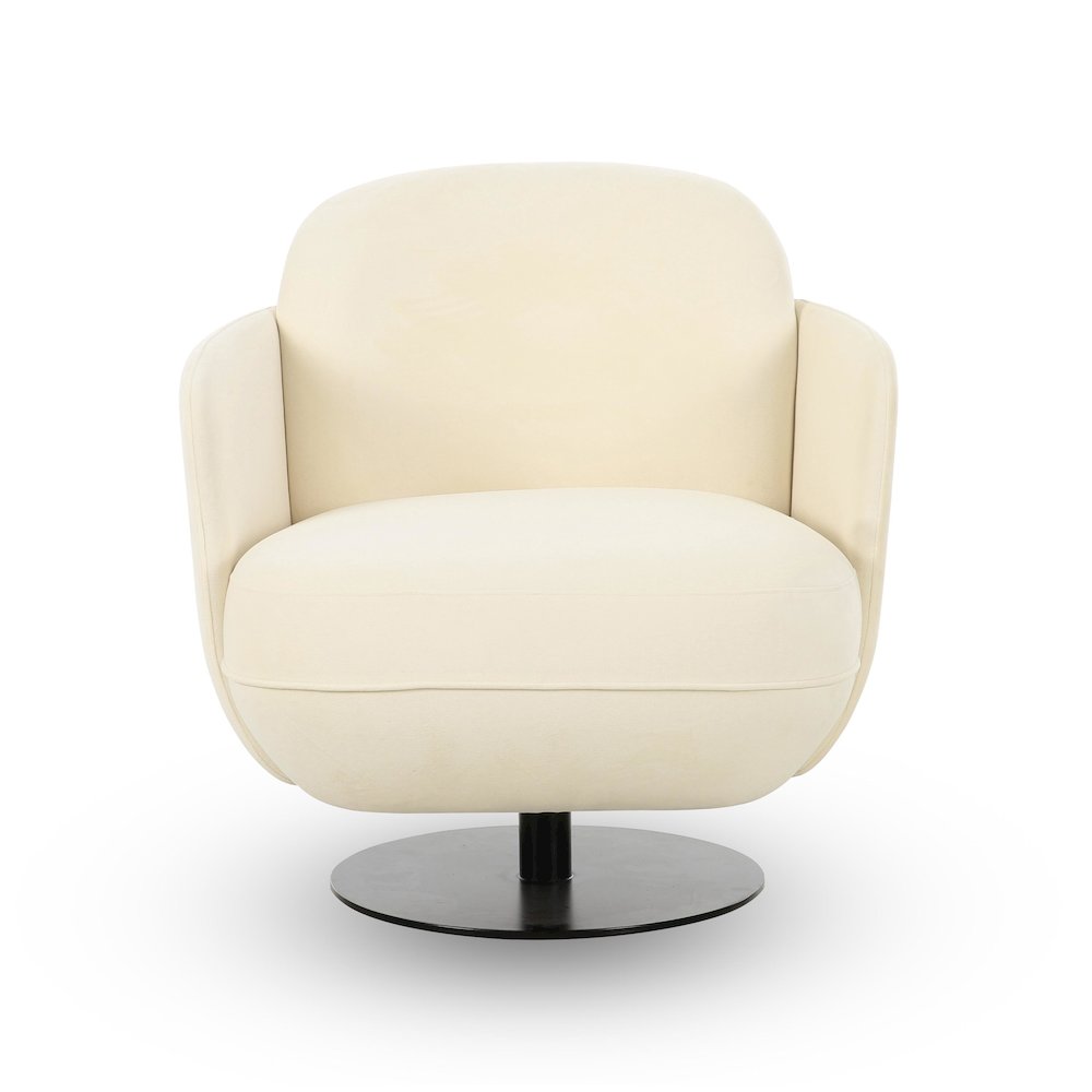 Solange Cream Velvet Swivel Chair