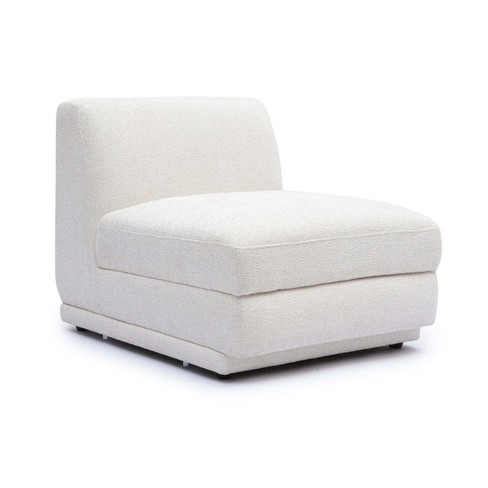 Perry Cream Chenille Modular Armless Chair