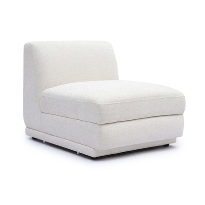 Perry Cream Chenille Modular Armless Chair