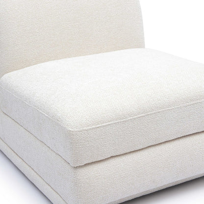 Perry Cream Chenille Modular Armless Chair