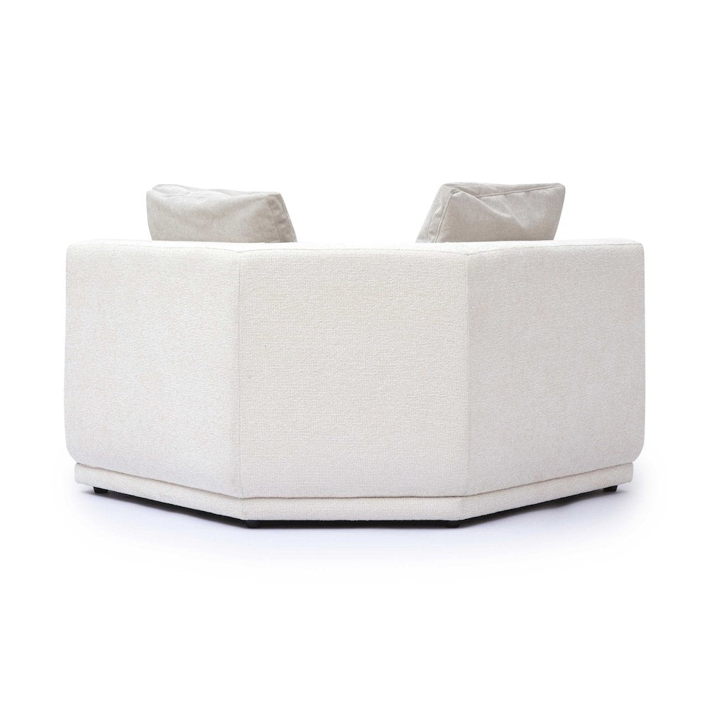 Perry Cream Chenille Modular Wedge Corner Chair