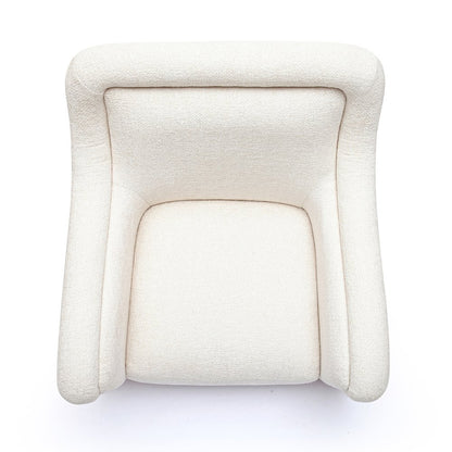 Charli Cream Basketweave Chenille Swivel Chair
