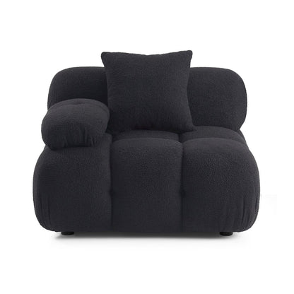 Calliope Black Vegan Shearling Modular Corner Chair