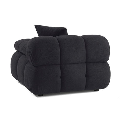Calliope Black Vegan Shearling Modular Corner Chair