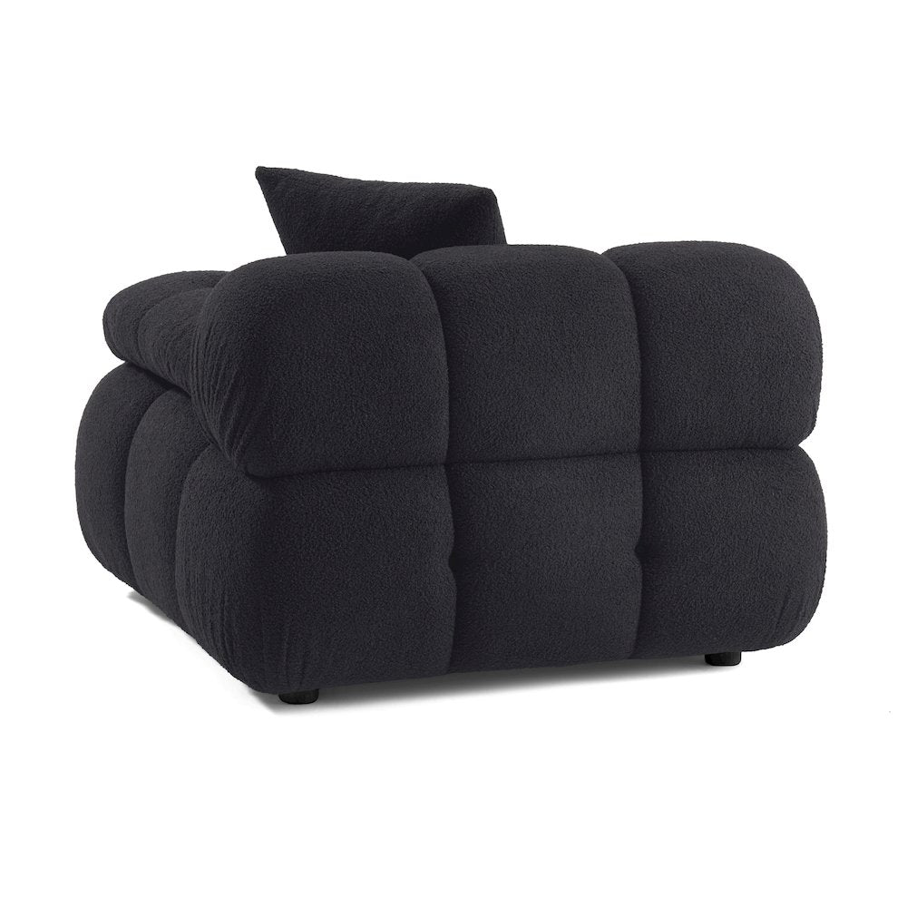 Calliope Black Vegan Shearling Modular Corner Chair