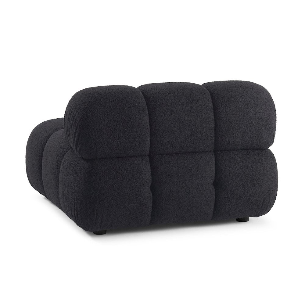 Calliope Black Vegan Shearling Modular Armless Chair