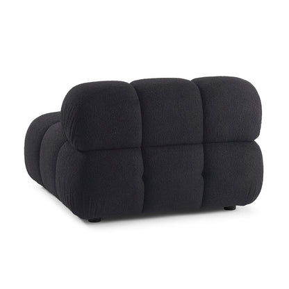 Calliope Black Vegan Shearling Modular Armless Chair