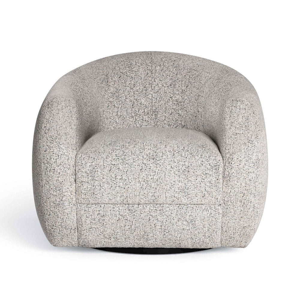 Judy Black and White Woven Fabric Swivel Chair