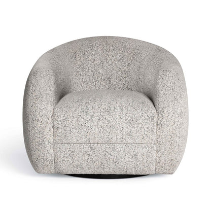 Judy Black and White Woven Fabric Swivel Chair