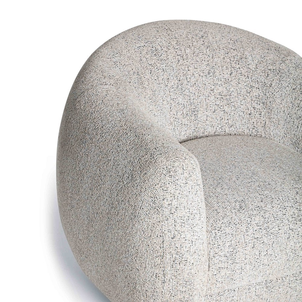 Judy Black and White Woven Fabric Swivel Chair