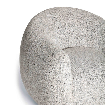 Judy Black and White Woven Fabric Swivel Chair