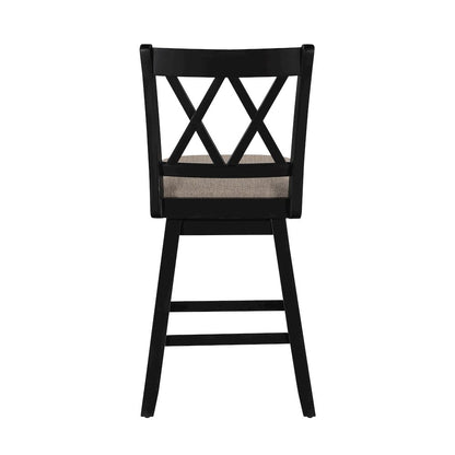 24in Brookline Swivel Barstool Pure Black
