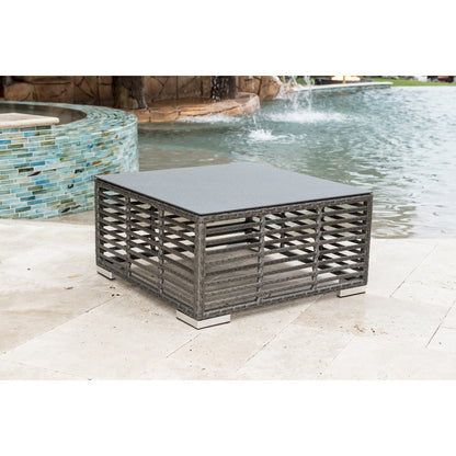 Panama Jack Graphite Square Coffee Table with glass