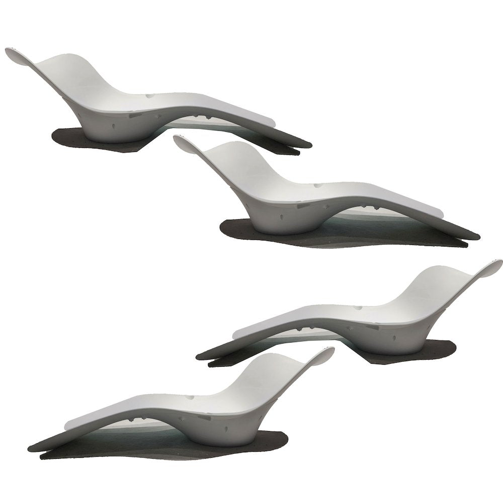 Panama Jack Set of 4 Wave In-Pool Chaise Lounger