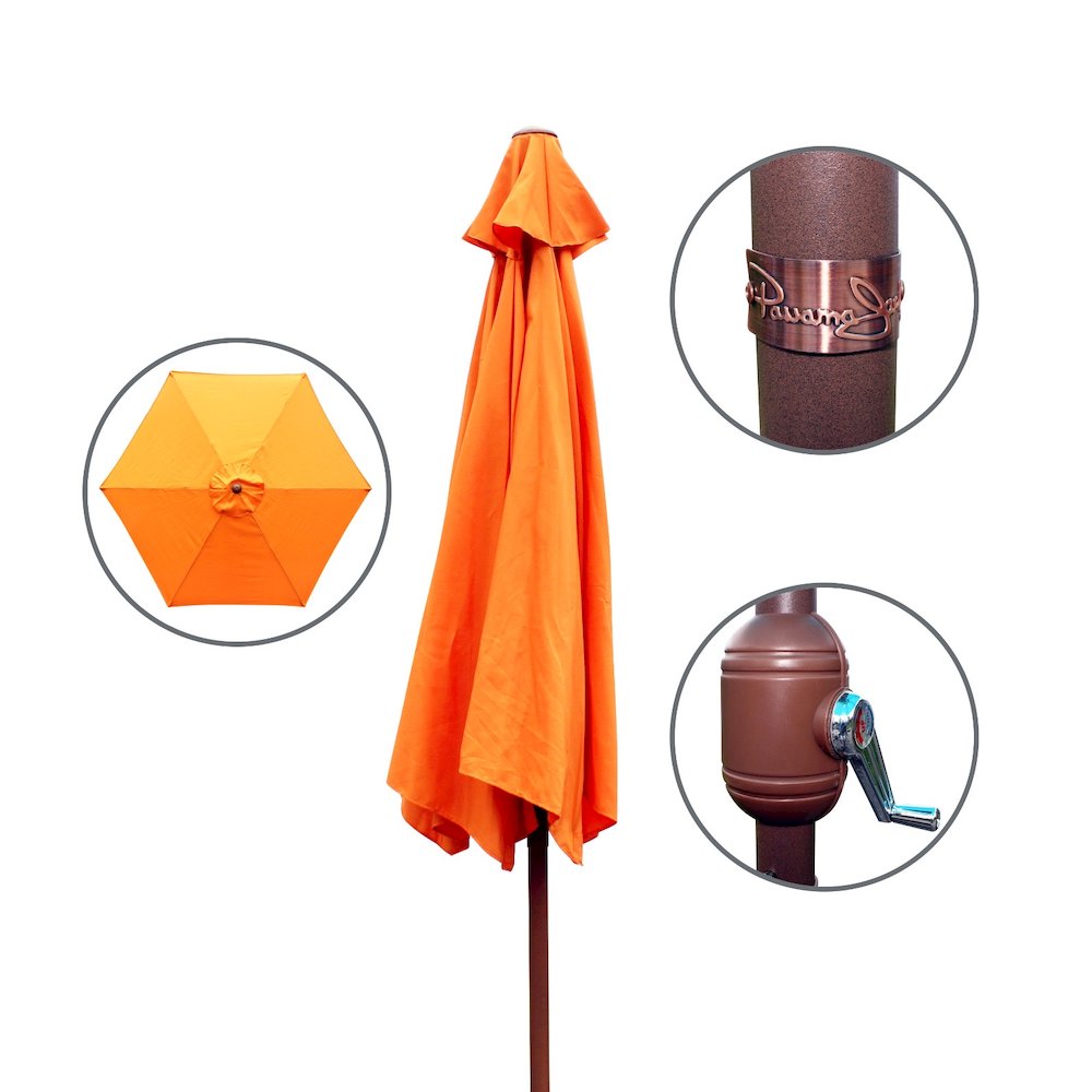 Panama Jack Orange 9 Ft Alum Patio Umbrella W/Crank