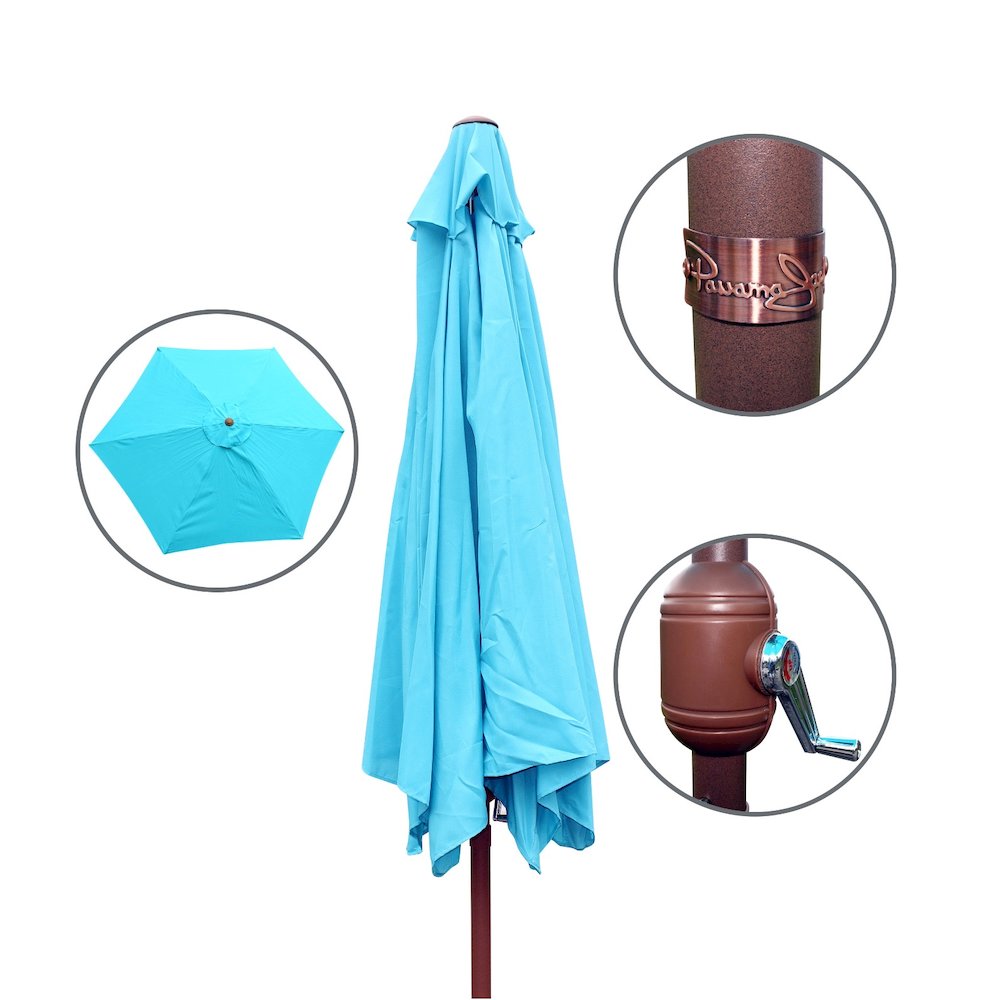 Panama Jack Teal 9 Ft Alum Patio Umbrella W/Crank