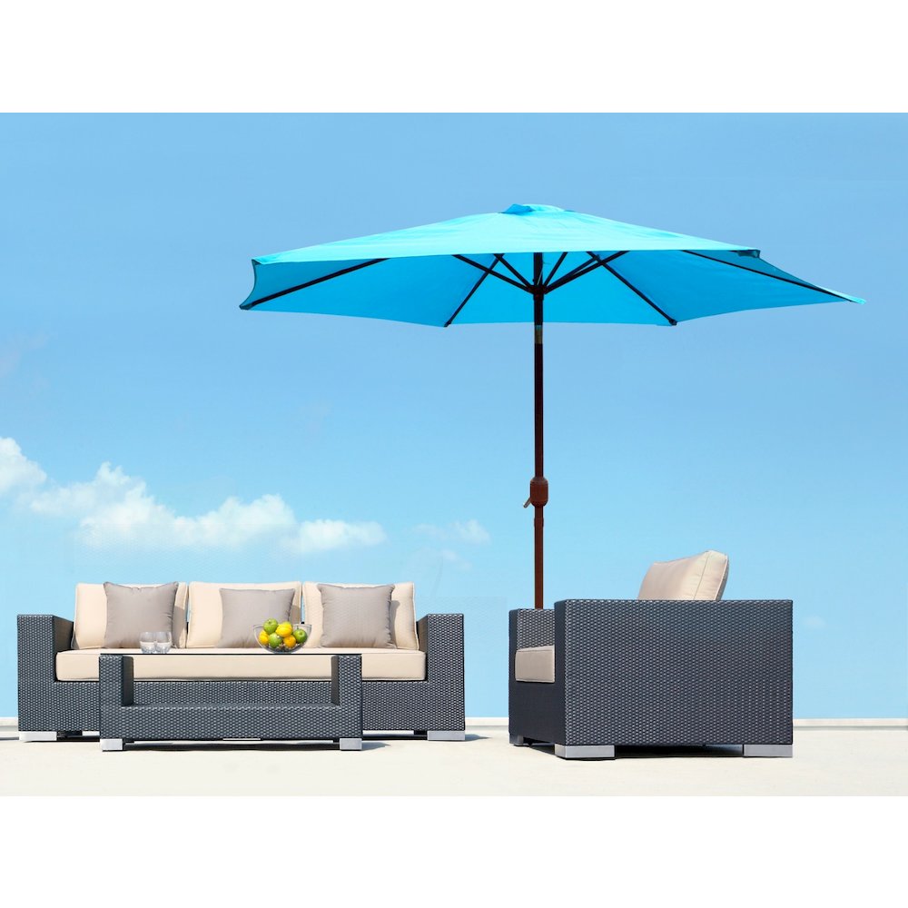 Panama Jack Teal 9 Ft Alum Patio Umbrella W/Crank