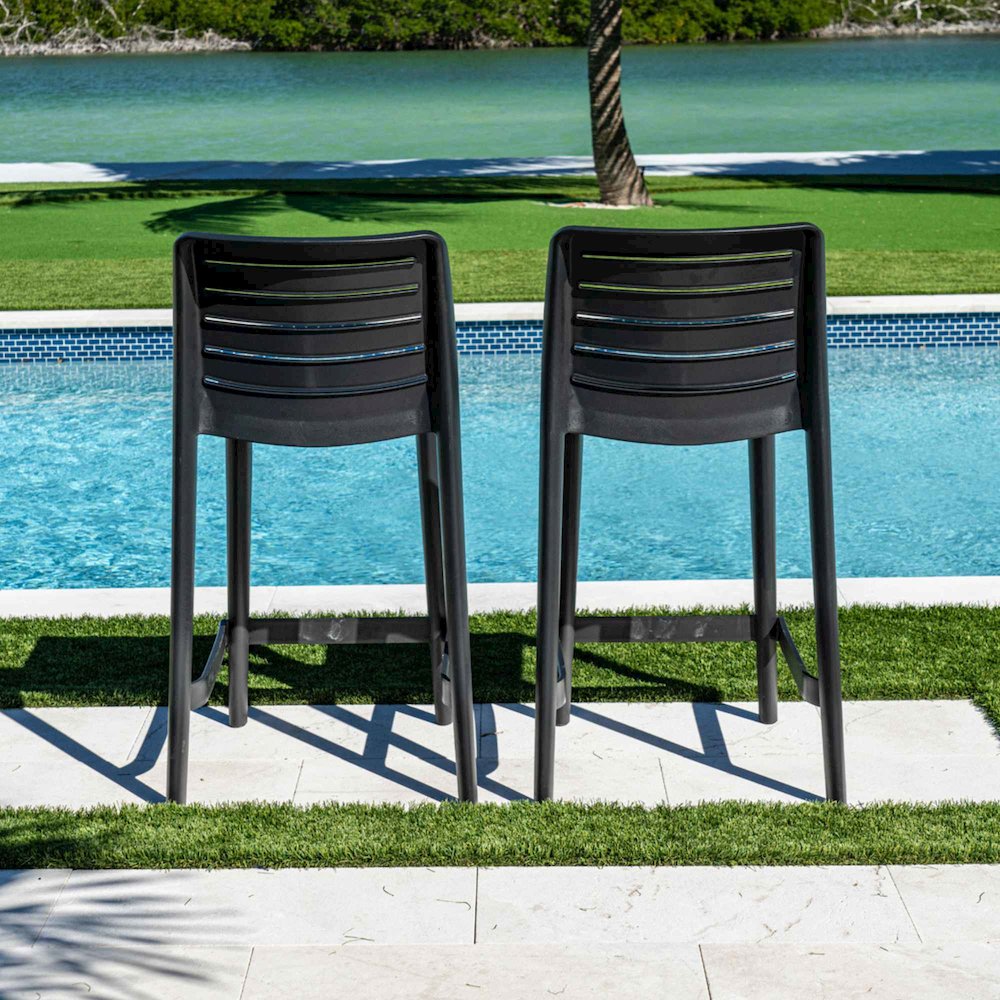 Leva Set of 2 Barstools - Anthracite