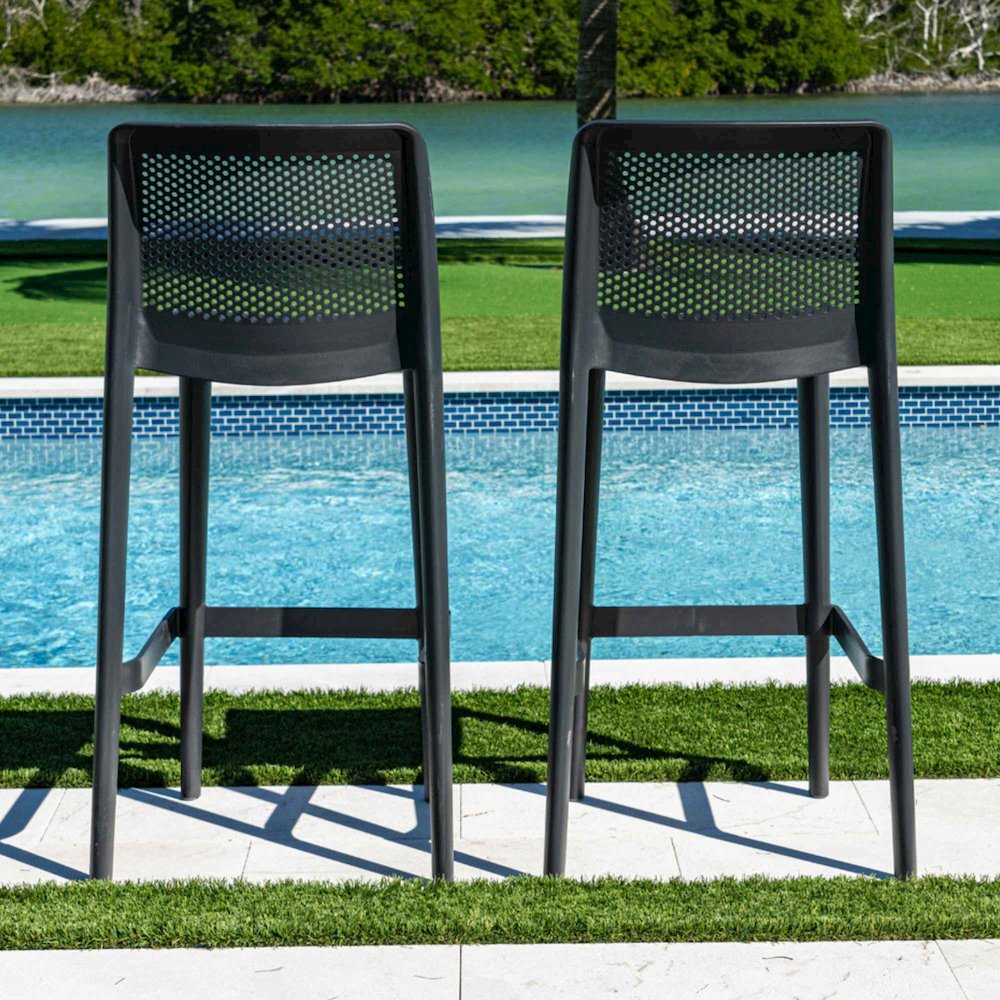Lisa Set of 2 Barstools - Anthracite