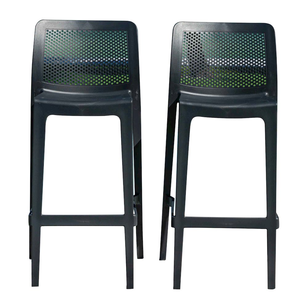 Lisa Set of 2 Barstools - Anthracite