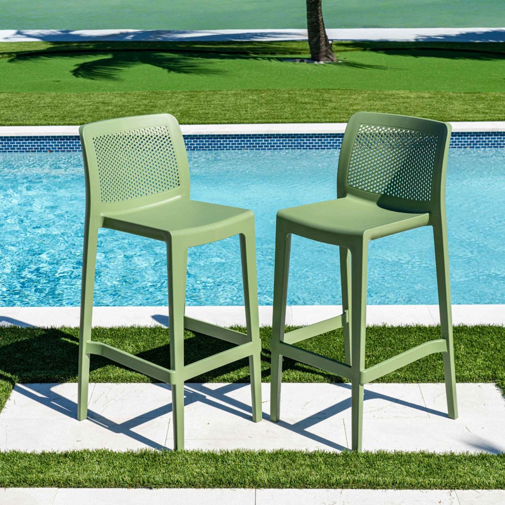 Lisa Set of 2 Barstools - Green