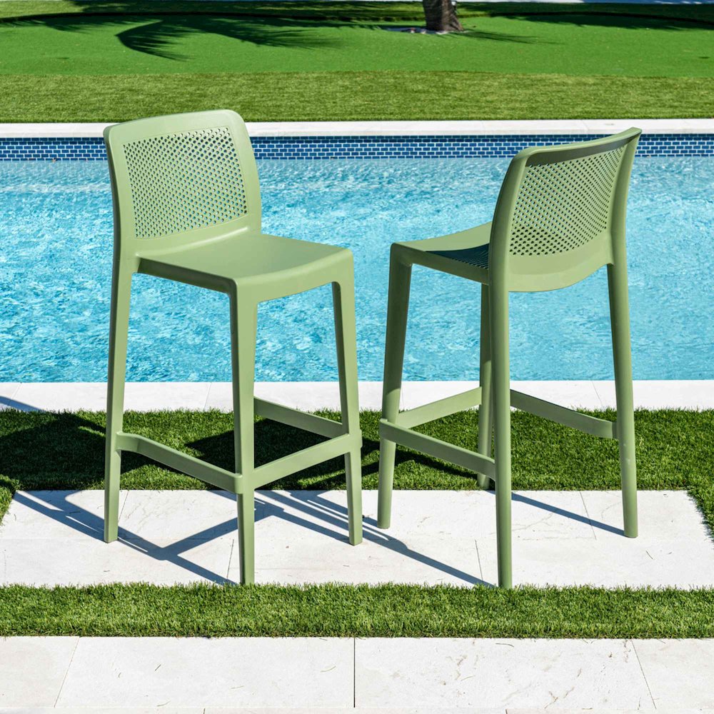 Lisa Set of 2 Barstools - Green
