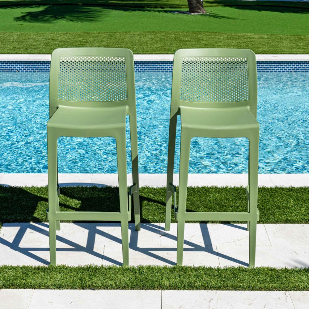 Lisa Set of 2 Barstools - Green